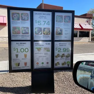 Drive-thru Menu