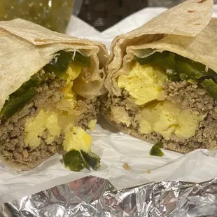 southwest breakfast burrito.   House made verde salsa is delicious!!!