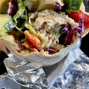 Love all the colorful veggies in my wrap!