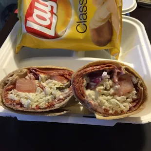 Five Alarm wrap in a wheat tortilla