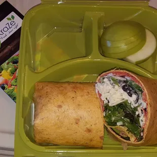 Five Alarm wrap with apple slices