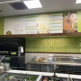 The menu and the spotless work station.