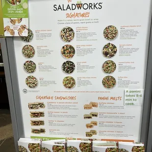 Here a peek at the menu plus you can build your own or get a sandwich or panini with your salad.