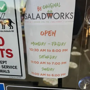 The date and times they are open