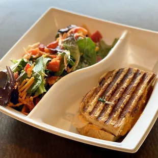 Half Turkey Melt Panini and Create your own salad