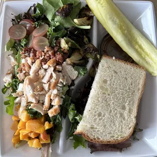 Farmer&apos;s market half salad and Avocado BLT
