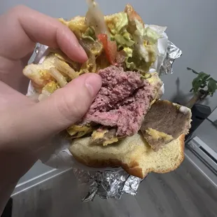 Gyros Cheese Burger Mix Sandwich