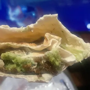 Another angle of the falafel wrap that I received.