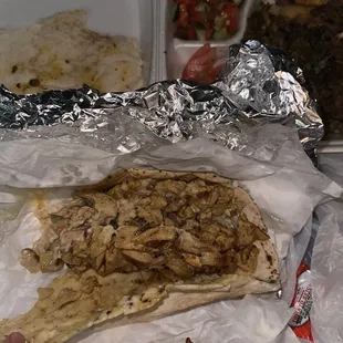 Cauliflower chicken wrap