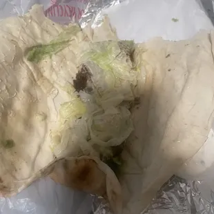 Falafel wrap that I received.