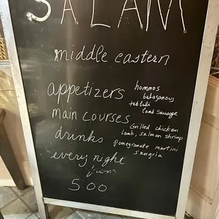 menu