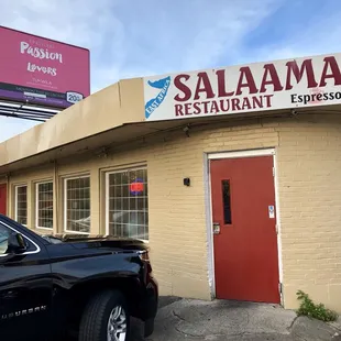 the front of the restaurant