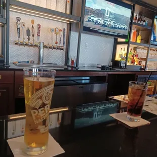 a pint and a glass of beer