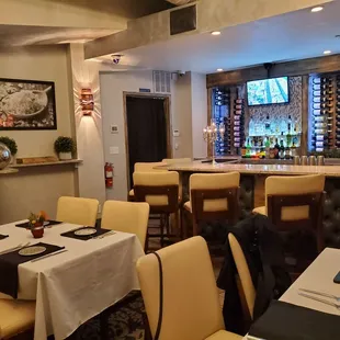 In the more secluded front dining room