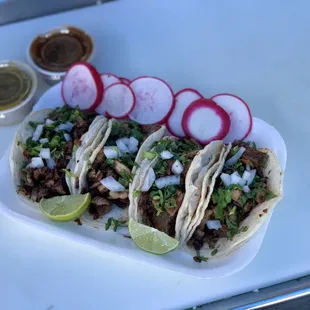 "Salas mix" tacos! ~ chorizo, pastor, asada, chicken, &amp; buche!