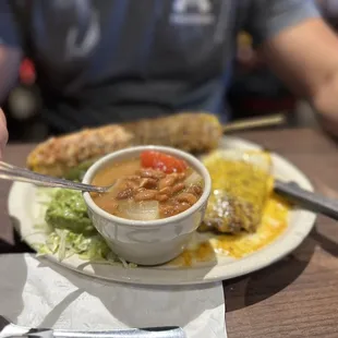 a person eating a meal