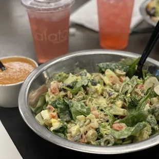 small salad and tomato basil soup