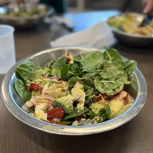 a salad in a bowl on a table