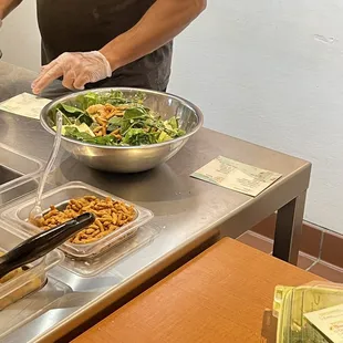 Very sparse salad, you would think the greens were the toppings