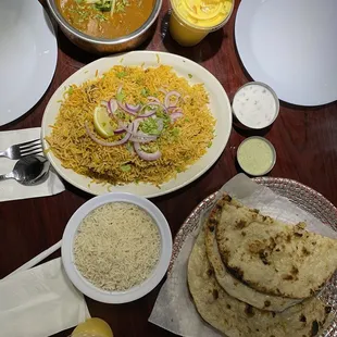 a variety of food on a table
