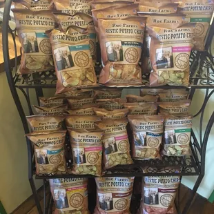 a display of a variety of snacks