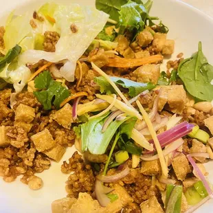 Crispy fried rice salad