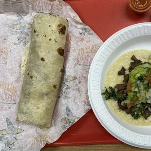 Green Chili Burrito &amp; Asada Taco