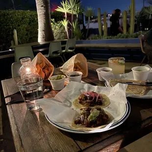 El pastor and chicken tacos