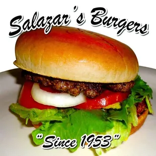 a hamburger with lettuce and tomato