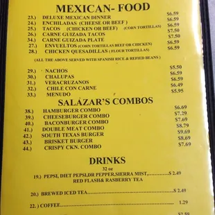 menu