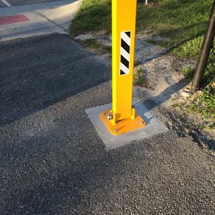 Barricade to prevent people from driving POV on grassy areas