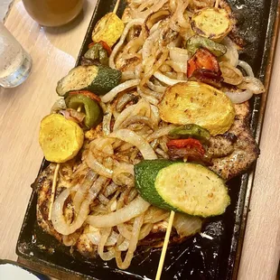 Grilled Chicken and Onions