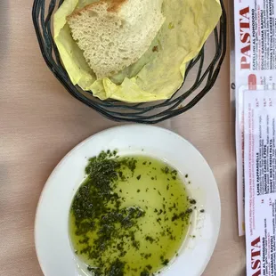 Complimentary bread &amp; oil.