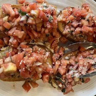 Bruschetta with a TON of toppings!