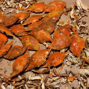 a pile of crabs
