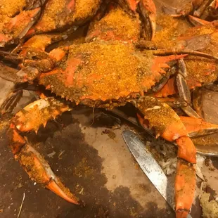 a pile of crabs