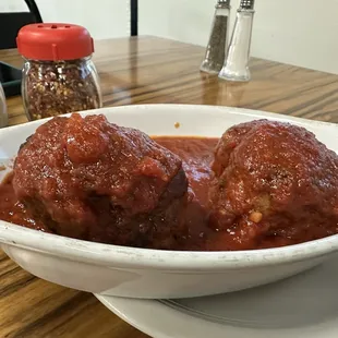 A side of delicious meatballs and homemade bread! I forgot to take a photo of the bread, but it was perfect!!