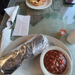 Breakfast bagel/burrito