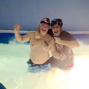 My boys happy to be in hot spa