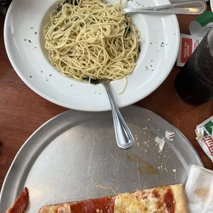 Pasta Lunch with a slice of