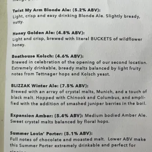 Beer List 1