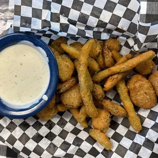 Fried Green Beans &amp; Fried Pickles with Ranch
