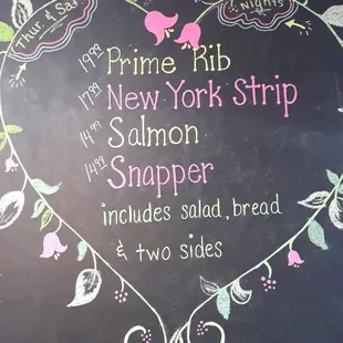 Our Thursday and Saturday Night Specials!!