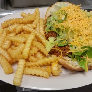 Open-faced Chili Burger