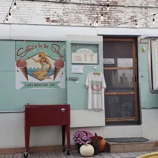 Ice cream out of a vintage RV!