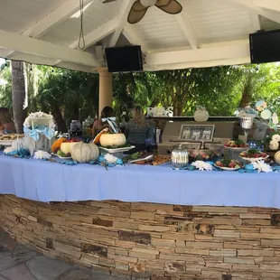 I loved the baby bassinet with pasta salad