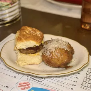 Sausage biscuit sandwich