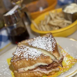 a plate with a sandwich on it