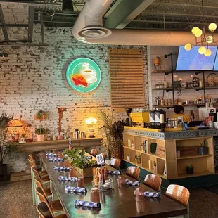 Inside front of restaurant