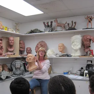 The room with the clay masks.